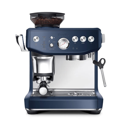 Breville the Barista Express Impress Espresso Machine with Grinder & Milk Frother, Espresso Maker with Assisted Tamping, Cappuccino & Latte Machine for Home, BES876DBL, Damson Blue