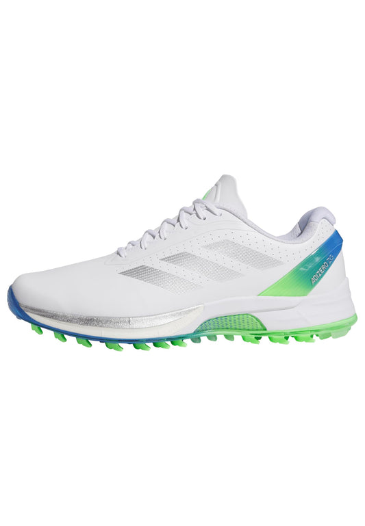 adidas Men's Adizero ZG Spikeless Golf Shoes, Footwear White/Silver Metallic/Lime Burst, 9.5