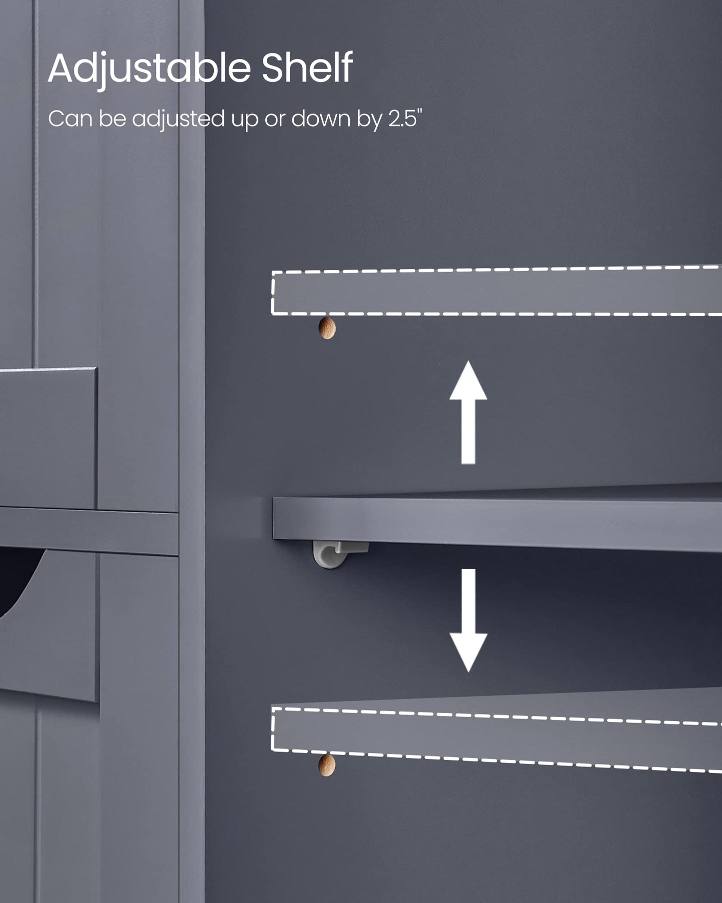 VASAGLE Bathroom Floor Storage Cabinet, Freestanding Bathroom Storage Unit with 3 Drawers, 1 Adjustable Shelf, 11.8 x 23.6 x 31.5 Inches, Slate Gray UBBC049G01