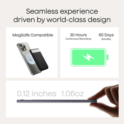 Plaud Note AI Voice Recorder, Voice Recorder w/Case, App Control, Transcribe & Summarize with AI Technology, Support 112 Languages, 64GB Memory, Lectures, Meetings, Calls, Black, Non-Pro Version