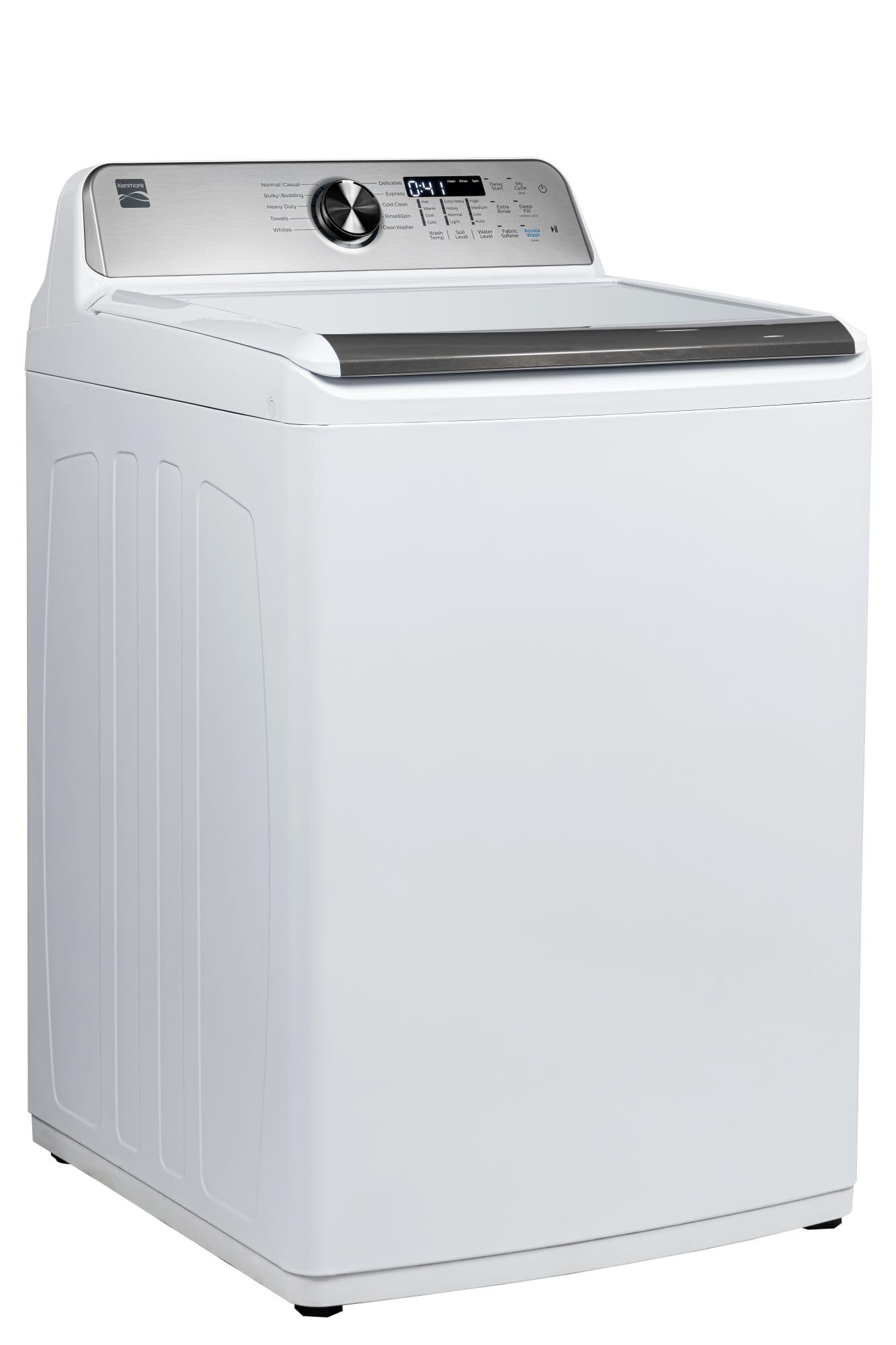 Kenmore 4.5 cu. ft. Top Load Washer with Triple Action Impeller for Tough Dirt & Stains-Reduce Laundry Time with Accela and Express Wash-LED, White