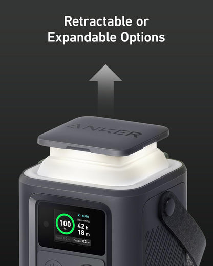 Anker Power Bank Power Station 60,000mAh,Portable Outdoor Generator 87W with Smart Digital Display, Retractable Auto Lighting and SOS Mode, Home Backup(PowerCore Reserve 192Wh) for Travel, Camping