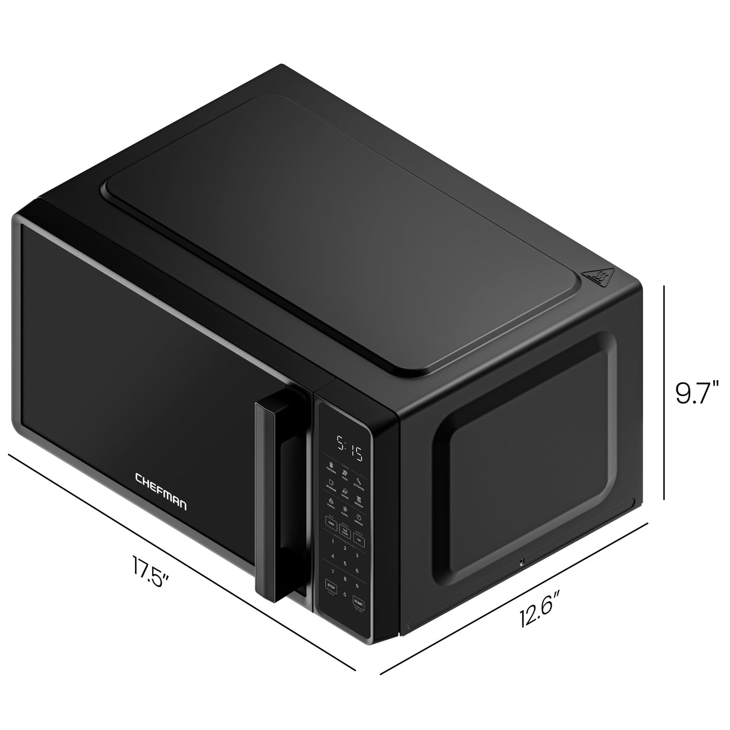 Chefman Countertop Microwave Oven 0.7 Cu. Ft., 700 Watts with 10 Power Levels, 6 Cooking Presets with One-Touch Express Cook, Eco Mode, Child Safety Lock, & Mute Button - Black