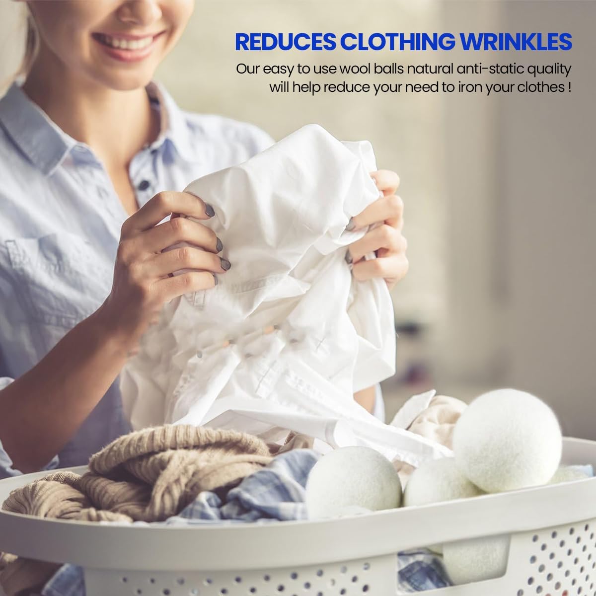 Unique Craft Wool Dryer Balls 6-Pack XL, Premium Organic Fabric Softener, Chemical-Free, Hypoallergenic, Hand-Felted, Reusable, Reduces Wrinkles & Drying Time, Eco-Friendly Alternative to Sheets