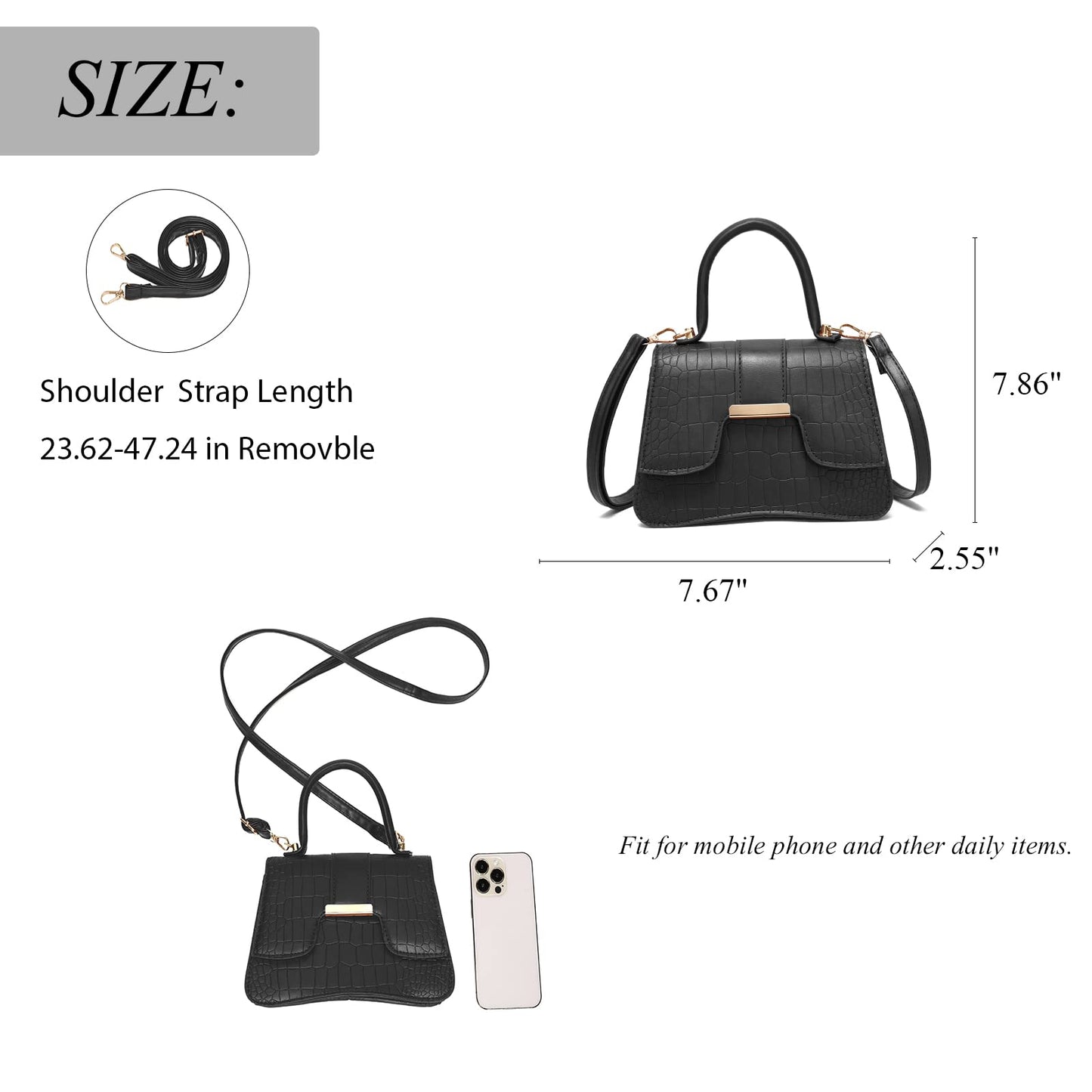 SHUIANGRAN Fashion Cross-body bags for women Womens Purses Minimalist Purses Ladies BagSingle-shoulder Crossbody Handbag (1# black)