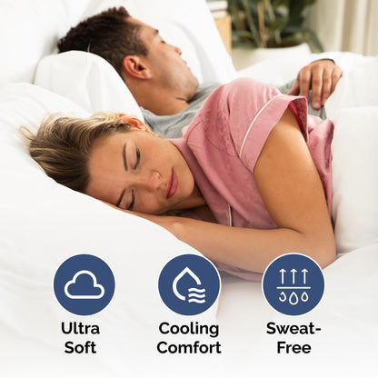 Queen 6 Piece Sheet Set - Comfy, Breathable & Cooling - Hotel Luxury Bedding for Women, Men, Kids & Teens - 1 Flat & 1 Fitted Sheet & 4 Pillowcases with Deep Pockets - Soft and Wrinkle Free - White