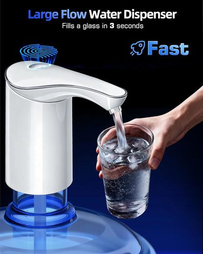 Redsack Electric Water Bottle Dispenser for 3-5 Gallon Jug, Automatic USB-C Water Jug Dispenser, Portable Upgraded Submersible Water Pump,High-Power & Silent Operation for Camping Home Office Bedroom