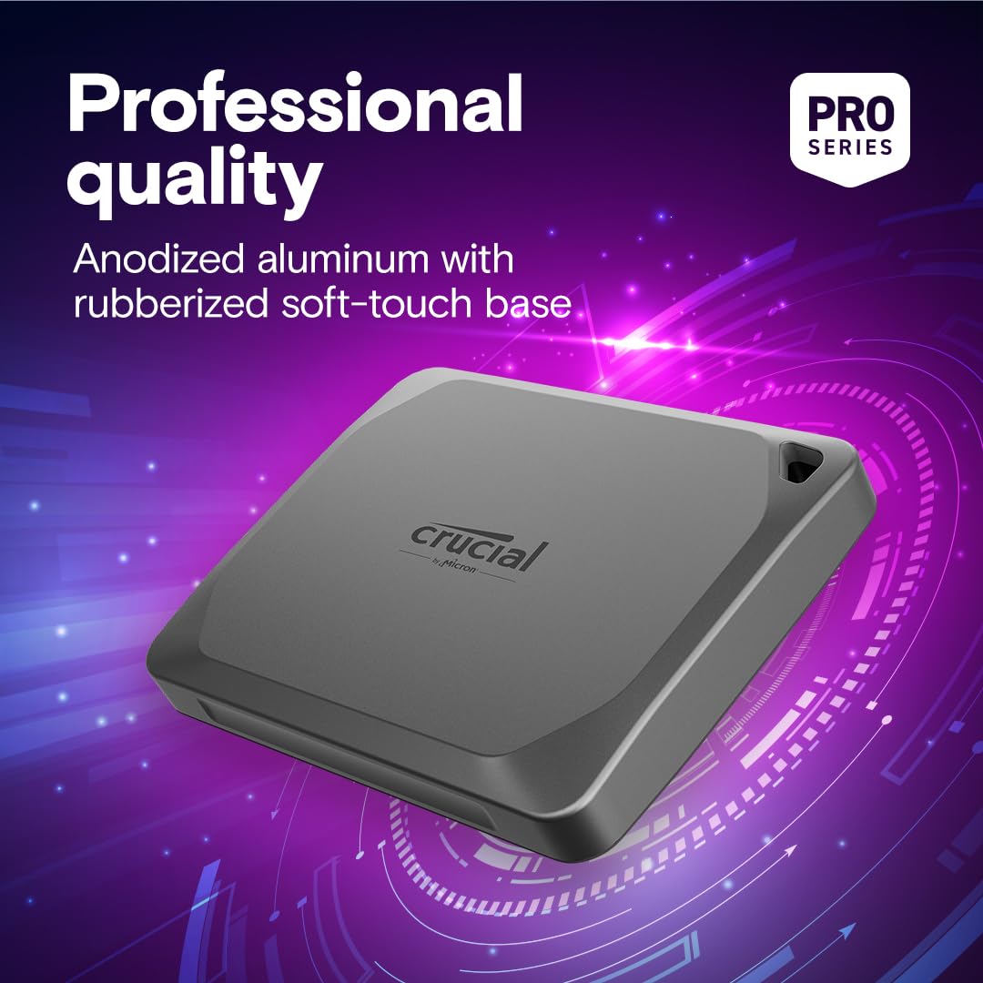 Crucial X9 Pro 2TB Portable SSD – Up to 1050MB/s Read and Write, Water and Dust Resistant, for PC, Mac, with Mylio Photos+ Offer – USB 3.2 External Solid State Drive – CT2000X9PROSSD902