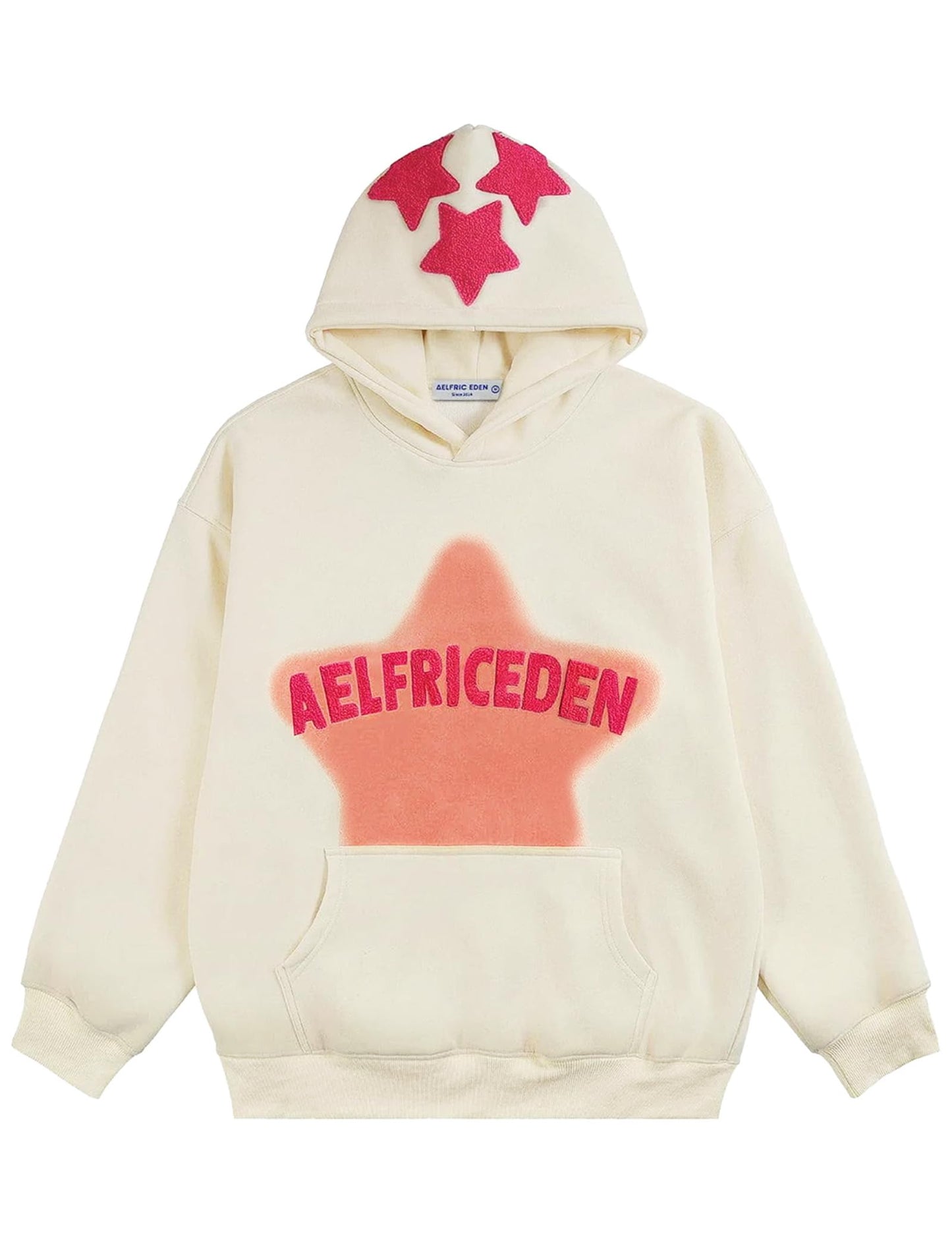 Aelfric Eden Womens Graphic Hoodies Pink Star Print Hoodie Unisex Oversized Hoodies Long Sleeve Pocket Pullover