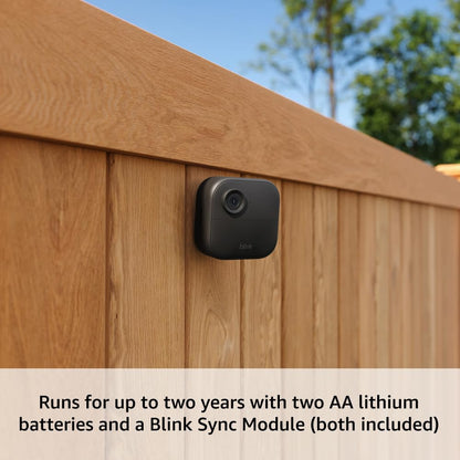 Blink Outdoor 4 + Mini 2 – Wireless smart security camera, two-year battery life, 1080p HD day and infrared night live view. Sync Module Core included – 3 camera system + Mini 2 (Black)