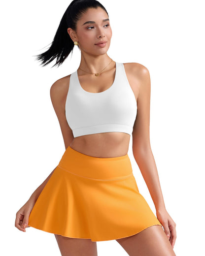 RUNNING GIRL Sports Bra for Women, Criss-Cross Back Padded Strappy Sports Bras Medium Support Yoga Bra with Removable Cups A-White