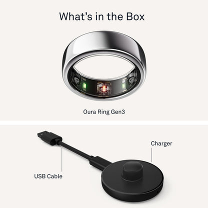 Oura Ring Gen3 Horizon - Silver - Size 8 - Smart Ring - Size First with Oura Ring Gen3 Sizing Kit - Sleep Tracking Wearable - Heart Rate - Fitness Tracker - 5-7 Days Battery Life