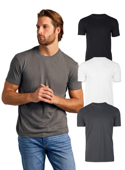 True Classic Mens T-Shirts - Short Sleeve Crew Neck Plain Novelty T Shirt for Men, Pack of 3, Variety, L