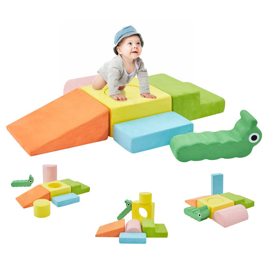 QUCHI Climbing Toys for Toddlers, Baby Climbing Blocks, 7-Piece Soft Foam Climbing Blocks Set, Baby Climbing Toys, Toddler Playtime Corner Climber Foam Play Gym for Climbing Crawling and Sliding