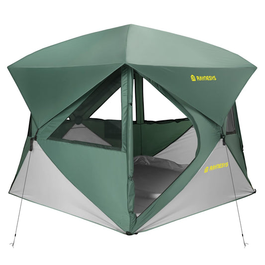 Camping Tent,Instant Cabin Tent, Setup in 60 Seconds, 4 Person Pop up Tents for Camping, Hub Tents, Rainfly, Windproof, UV Resistant, Large Camping Tent Sun Shelter with Removable Floor