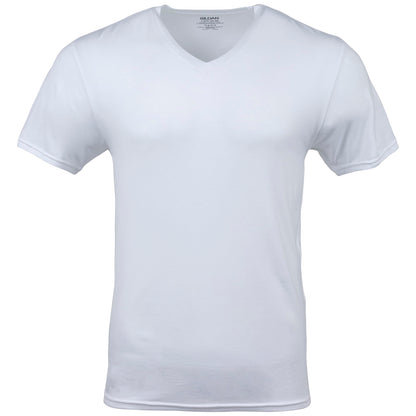 Gildan Men's V-Neck T-Shirts, Multipack, Style G1103, White (6-Pack), Large