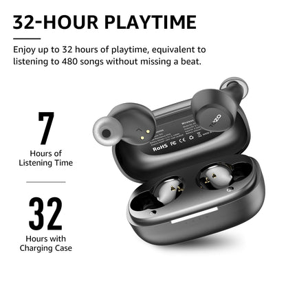 TOZO A1 Wireless Earbuds Bluetooth 5.3 Light Weight in Ear IPX5 Waterproof Headphones 2 Mic for AI Calls, Immersive Premium Sound Bass Headset with Charging Case, 32 Presets EQ Customization via App