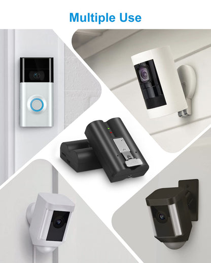 2Pack Replacement for Ring Battery Compatible with Ring-Doorbell-Camera 2/3/4/3plus, Stick Up Camera (2nd and 3rd Gen), Also for Spotlight Cam and Peephole Cam, Rechargeable 3.65V 6040mAh Battery