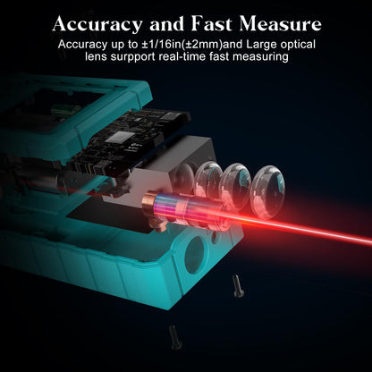 Kiprim Laser Distance Measure High Accuracy 229ft LD70E Laser Tape Measure 70M Compact Laser Measurement Tool with Larger Backlit LCD Display,ft/m/in Switching,Bubble Level