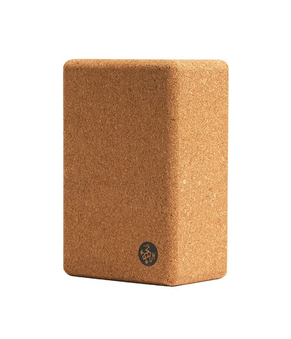 Manduka Yoga Cork Block - Yoga Prop and Accessory, Good for Travel, Comfortable Edges, Lightweight, Extra Firm Cork, 4" x 6" x 9" (10 x 15 x 22.5 cm)