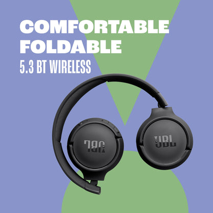 JBL Tune 520BT - Wireless On-Ear Headphones, Up to 57H Battery Life and Speed Charge, Lightweight, Comfortable and Foldable Design, Hands-Free Calls with Voice Aware (Purple)