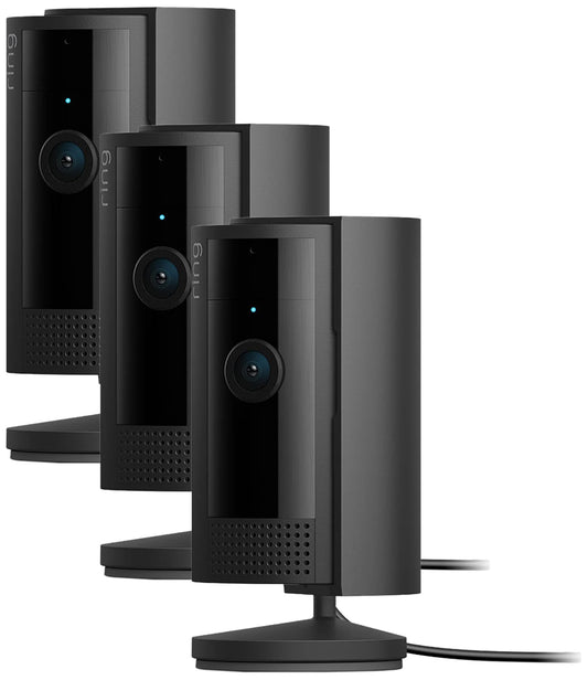 Ring Indoor Cam (newest model) — Home or business security in 1080p HD video — 3-pack, Black