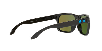 Oakley Men's OO9102 Holbrook Square Sunglasses, Polished Black/Prizm Sapphire, 57 mm