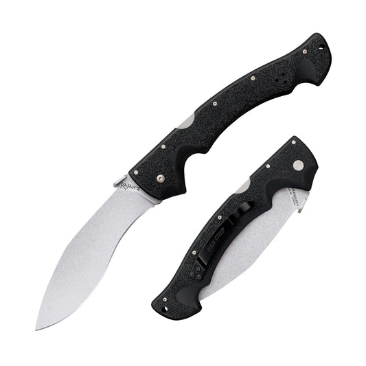 Cold Steel Rajah ll Japanese AUS10A 6" Blade 8" Griv-Ex Handle Tactical Folding Knife with Tri-Ad Lock, Ambidextrous Pocket/Belt Clip