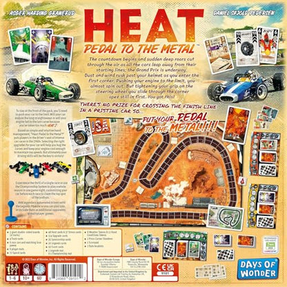 HEAT: Pedal to the Metal Board Game - Intense Car Racing and Strategy Game, Fun Family Game for Kids and Adults, Ages 10+, 1-4 Players, 60 Minute Playtime, Made by Days of Wonder