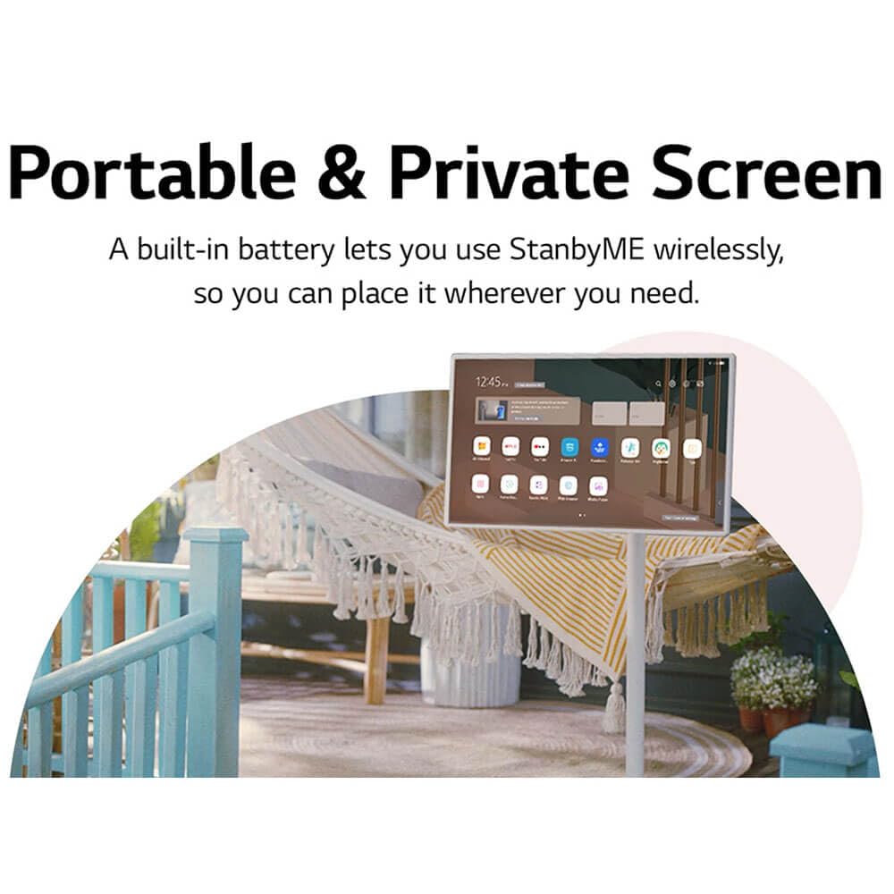 LG 27-Inch Class StanbyMe 1080p-Portable Touch-Screen-Monitor 27ART10AKPL, Built-in Battery, Full Swivel Rotation, 60Hz Refresh Rate, Calming Beige