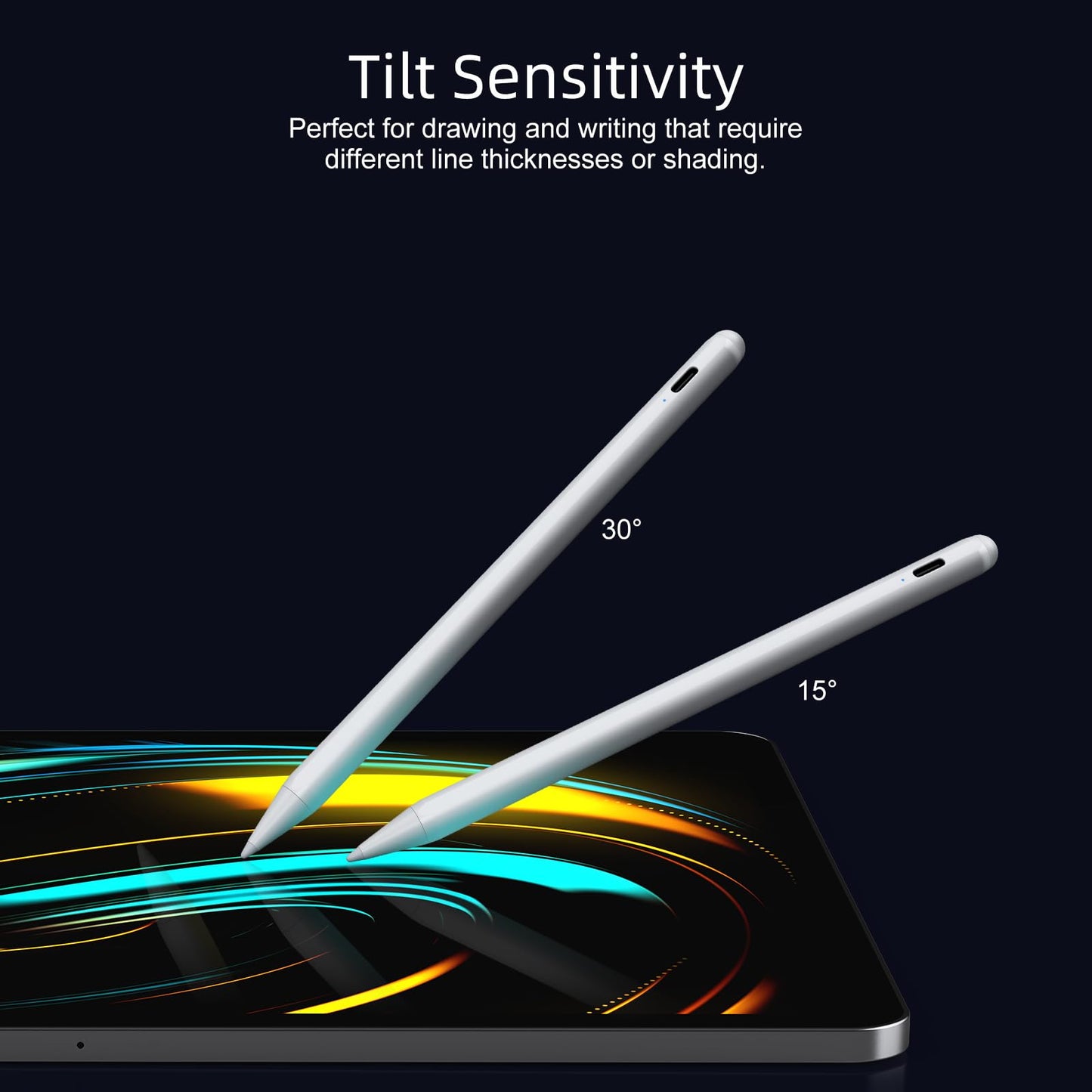 Stylus Pen for iPad 6th-11th Generation-2X Fast Charge Active Pencil Compatible with 2018-2025 Apple iPad Pro 11"/12.9"/M4, iPad Air 3/4/5/M2/M3,iPad mini 5/6 Gen-White