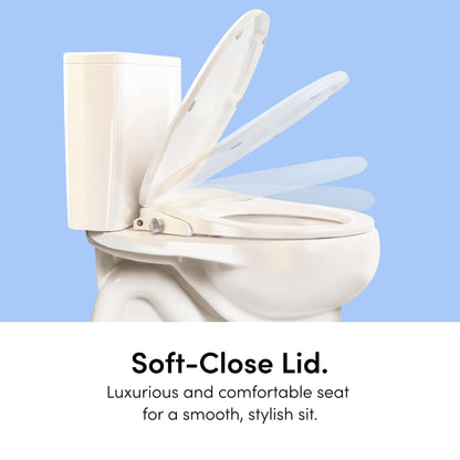 TUSHY Wave Non-Electric Bidet Toilet Seat | Sleek Elongated Design, Quick-Release for Easy Cleaning | DuoFlow Front & Rear Wash, Soft-Close Lid, Self-Cleaning Nozzle, 10-Min DIY Install, Platinum Knob