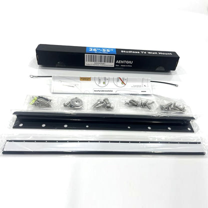 AENTGIU Studless TV Wall Mount, Heavy Duty Drywall TV Bracket Hanger for 26-55 inch Flat Screen TVs, No Stud, NO Drill, No Anchors, Easy Install with All Hardware Included