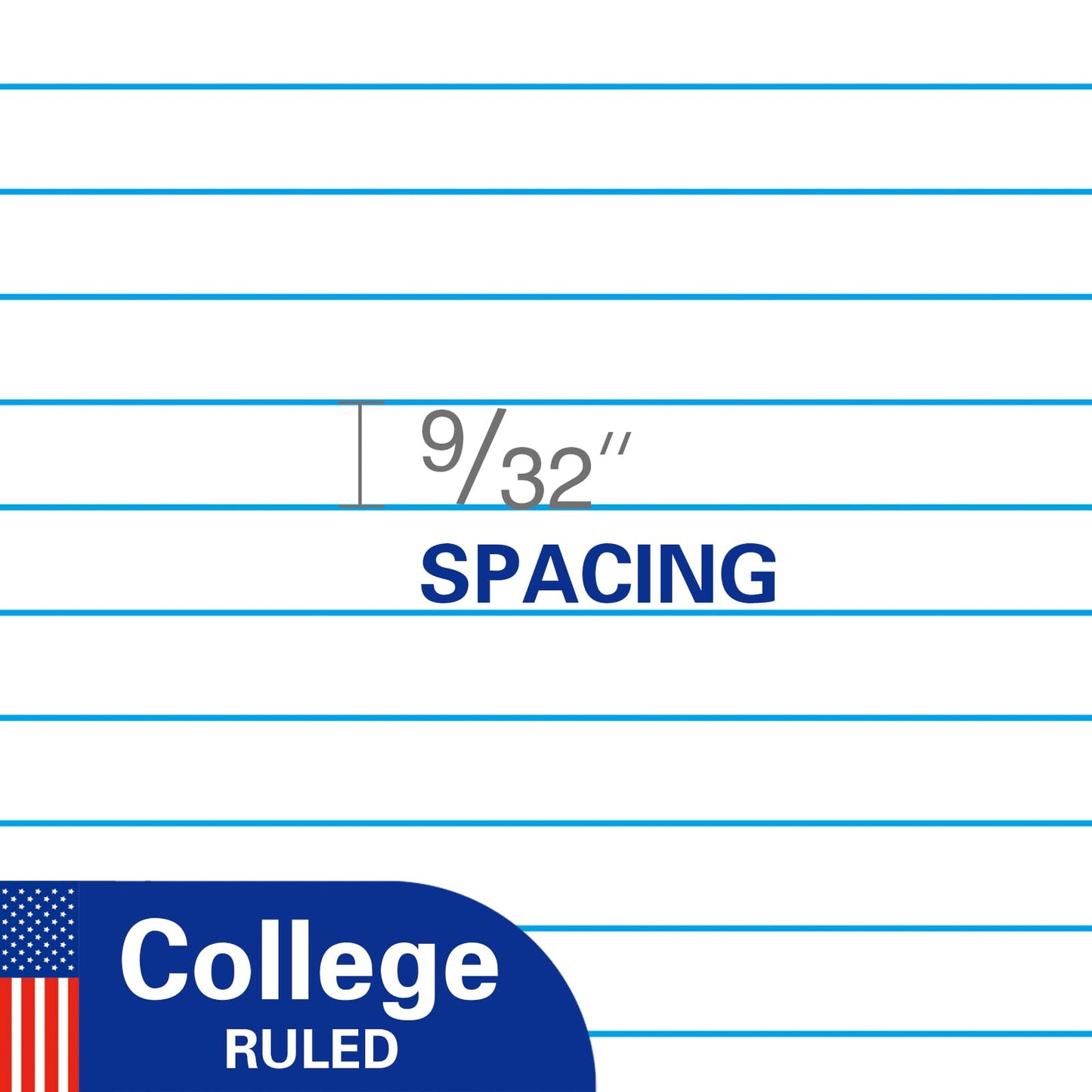 WritePads Notebook Paper College Ruled Loose Leaf Paper, Standard 8"x10-1/2",3 Hole Punched Binder Paper For 3 Ring Binder,150 Sheets/Pack, 4 Pack, White, MADE IN USA