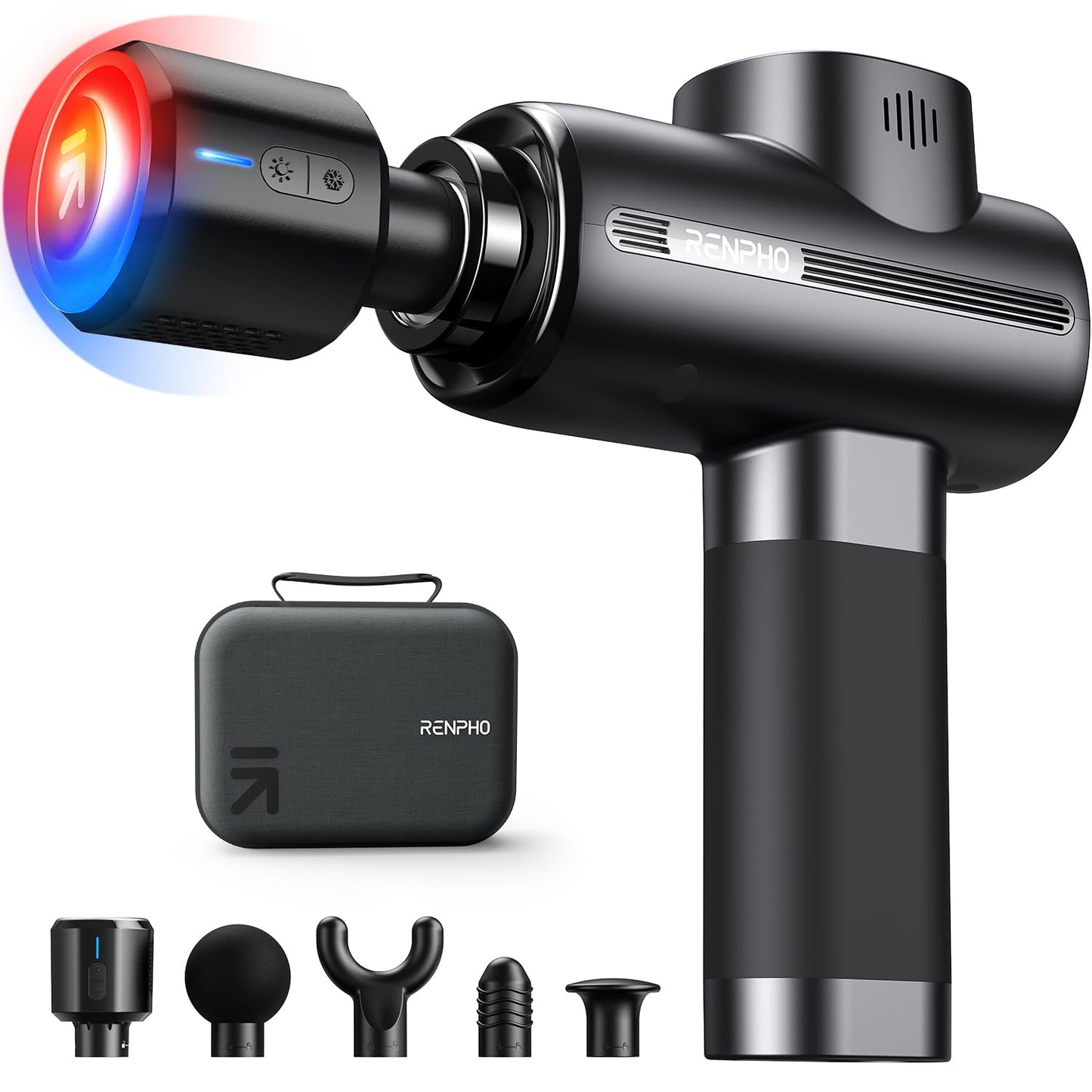 RENPHO Thermacool Massage Gun Deep Tissue with Heat and Cold Head, Mothers Day Gifts, FSA HSA Eligible, Handheld Muscle Massager with Carry Case, Body Masajeador for Men Women Athletes, Active