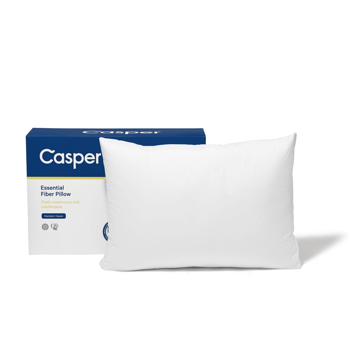 Casper Essential Pillow for Sleeping, Standard, White, Two Pack