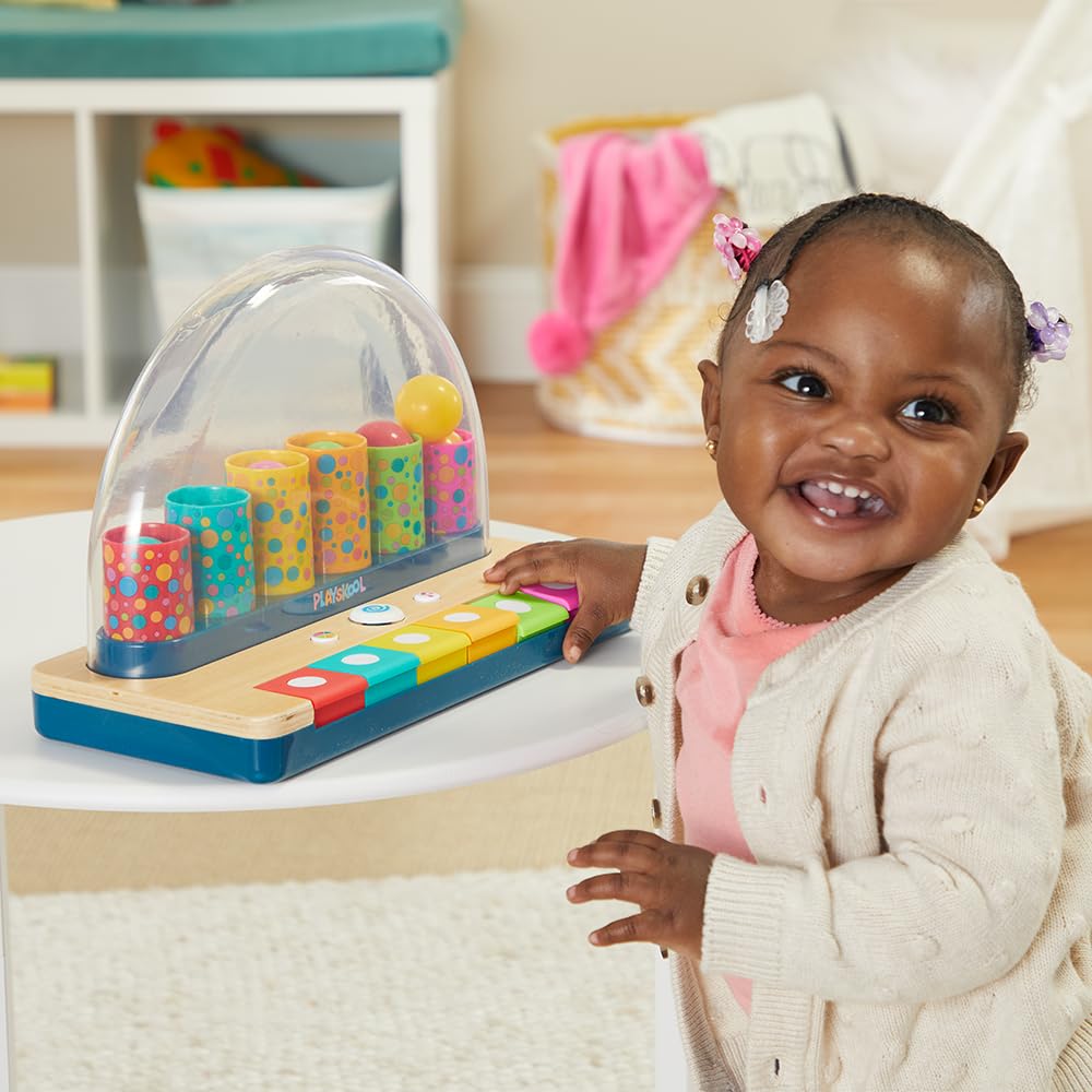 Playskool Little Wonders Pop-A-Tune - Toy - Colorful Tubes & Keys Teach Cause & Effect - Silly Sounds and Classic Piano - for 12 Months+