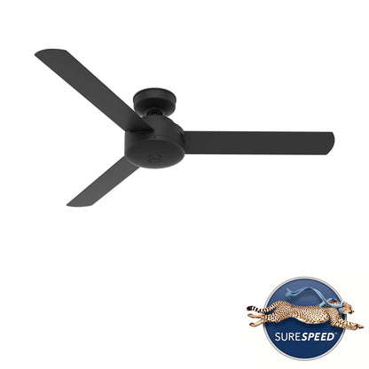 Hunter Fan Presto Ceiling Fan with Wall Control, Modern, Matte Black Finish, 52 Inch