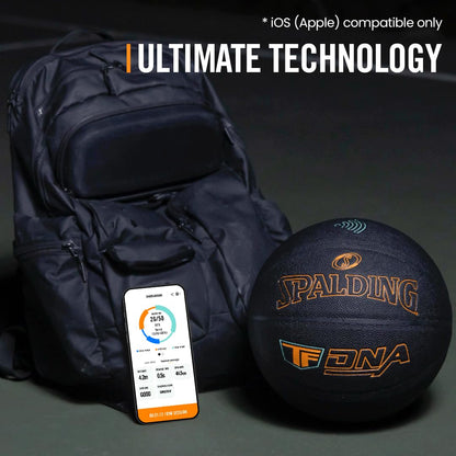 Spalding TF DNA Smart Basketball + 1 Yr App Subscription Bundle I iOS Compatible Only I All Surface Material