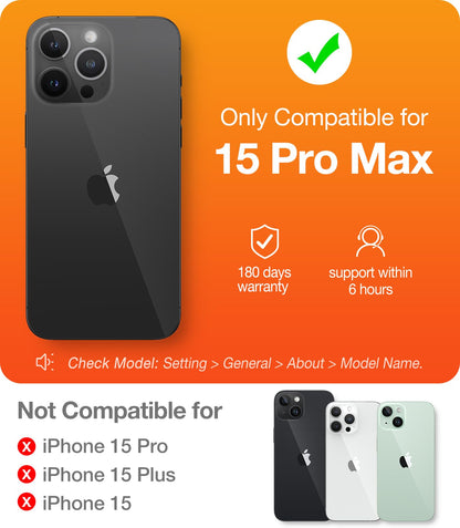 TORRAS Magnetic Ostand for iPhone 15 Pro Max Case 6.7 inch, [Military Grade Drop Tested][Compatible with MagSafe][Built in Kickstand] Translucent Slim Back Soft Edge, Frost Black