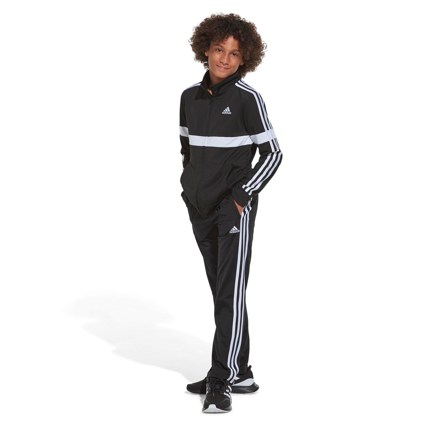 Adidas Boys Iconic Tricot Jogger Track Pants Iconic Adi Black, 7 Regular