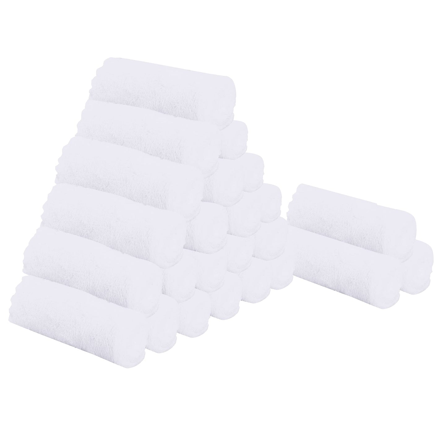 Sunny zzzZZ 24 Pack Kitchen Dishcloths - Does Not Shed Fluff - Reusable Dish Towels, Dish Cloths, Super Absorbent Coral Fleece Cleaning Cloths, Nonstick Oil Washable Fast Drying, 10 x 10 Inch (White)
