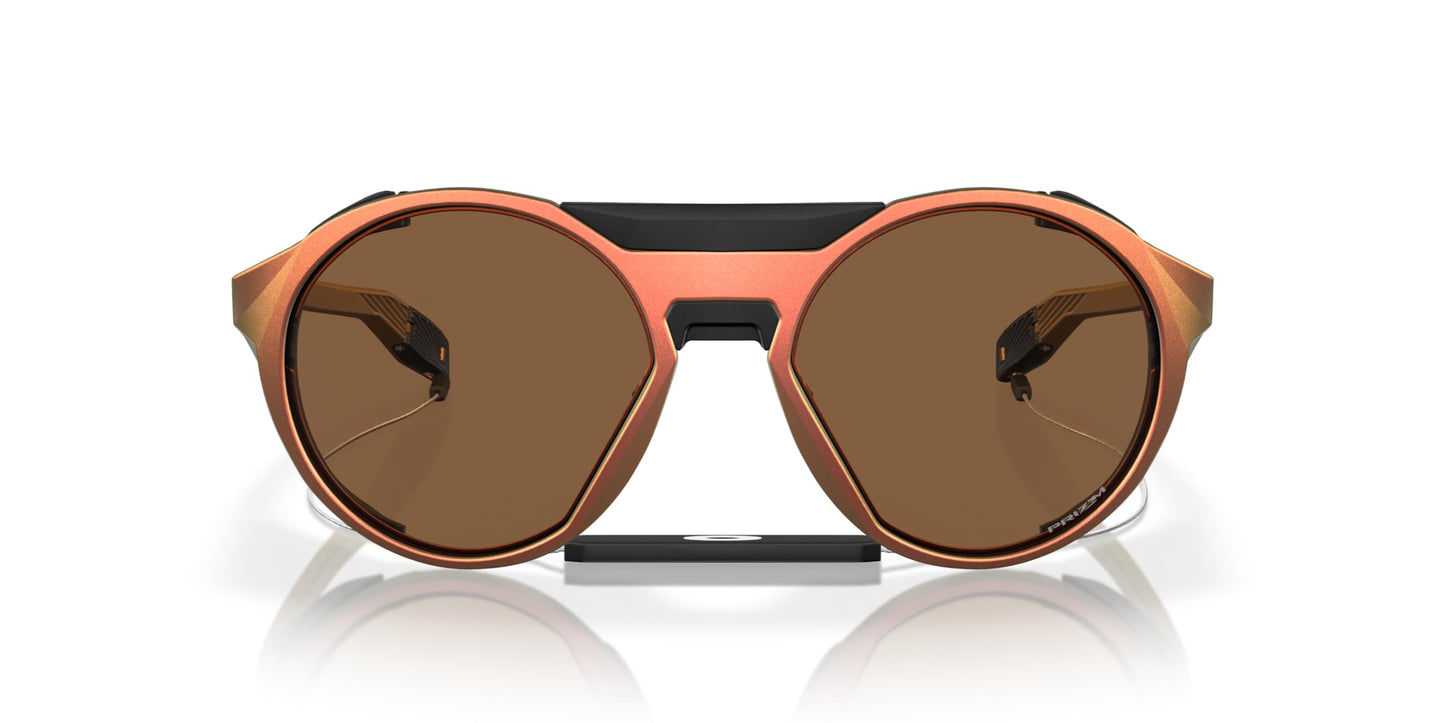 Oakley Men's Oo9440 Clifden Round Sunglasses, Matte Red Gold Colorshift/Prizm Bronze, 54 mm