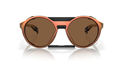 Oakley Men's Oo9440 Clifden Round Sunglasses, Matte Red Gold Colorshift/Prizm Bronze, 54 mm