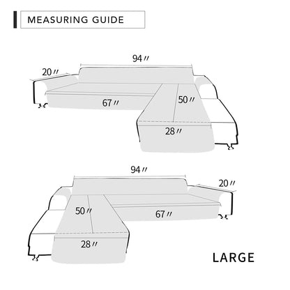 Easy-Going Sectional Couch Covers for Dogs L Shape Sofa Cover Reversible Sofa Slipcover Chaise Lounge Cover Furniture Protector Cover for Pets Dog Cat (Large, Dark Gray/Dark Gray)