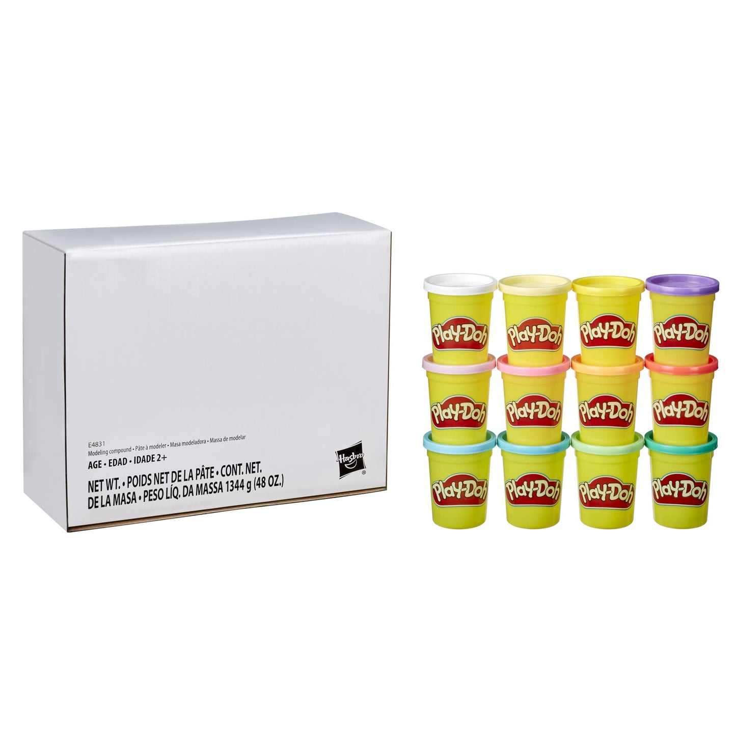 Play-Doh Pastel Colors Bulk 12-Pack of 4-Ounce Cans, Party Favors, Kids Arts & Crafts, Back to School Gifts & Prizes, Preschool Toys, Ages 2+ (Amazon Exclusive)