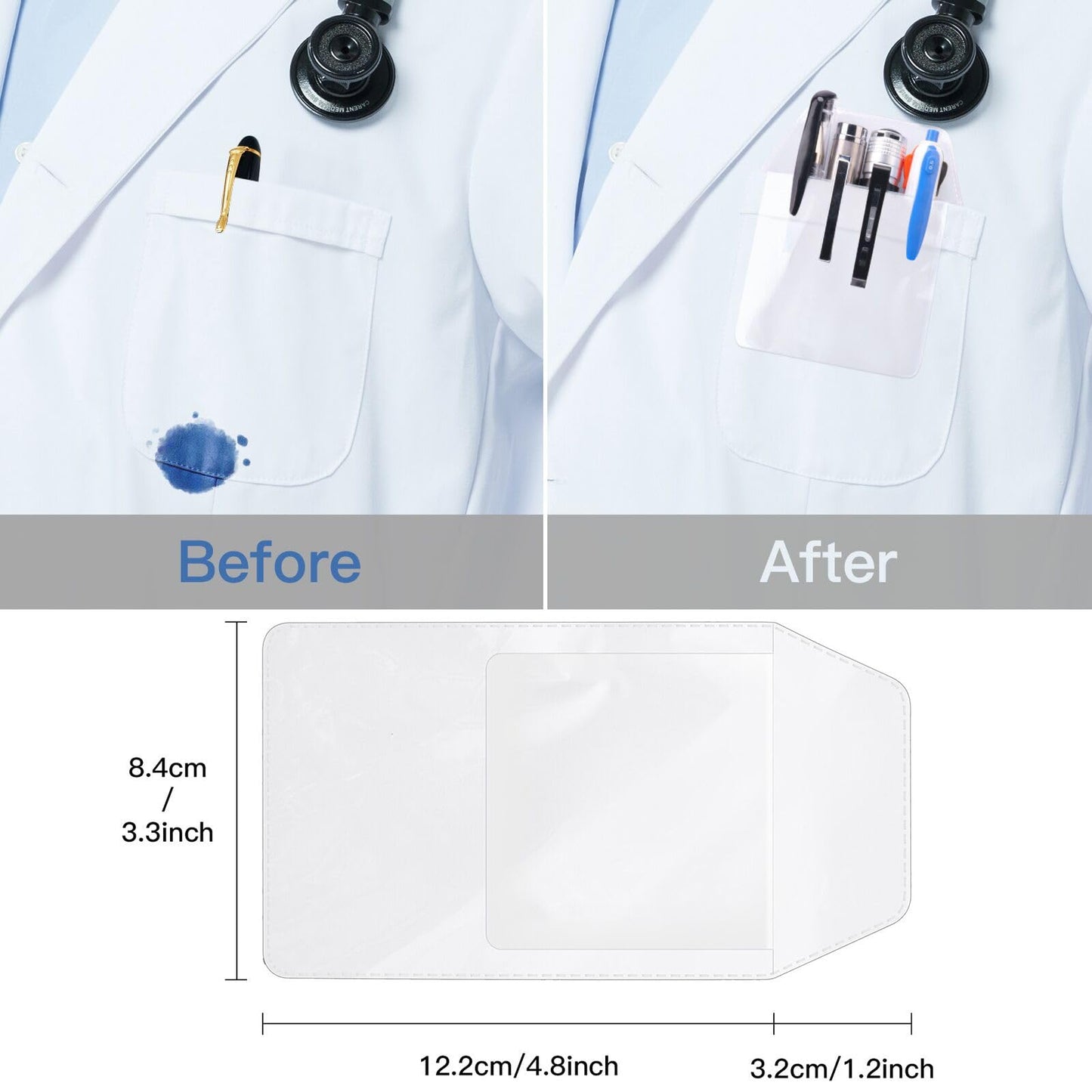 COSOOS 2 Rechargeable Pen Lights with Pupil Gauge, Ruler & 2 Pocket Protectors, LED Penlights for Nurse Doctor, Warm/White Light, USB-C Rechargeable Penlight Flashlight for Nursing Student