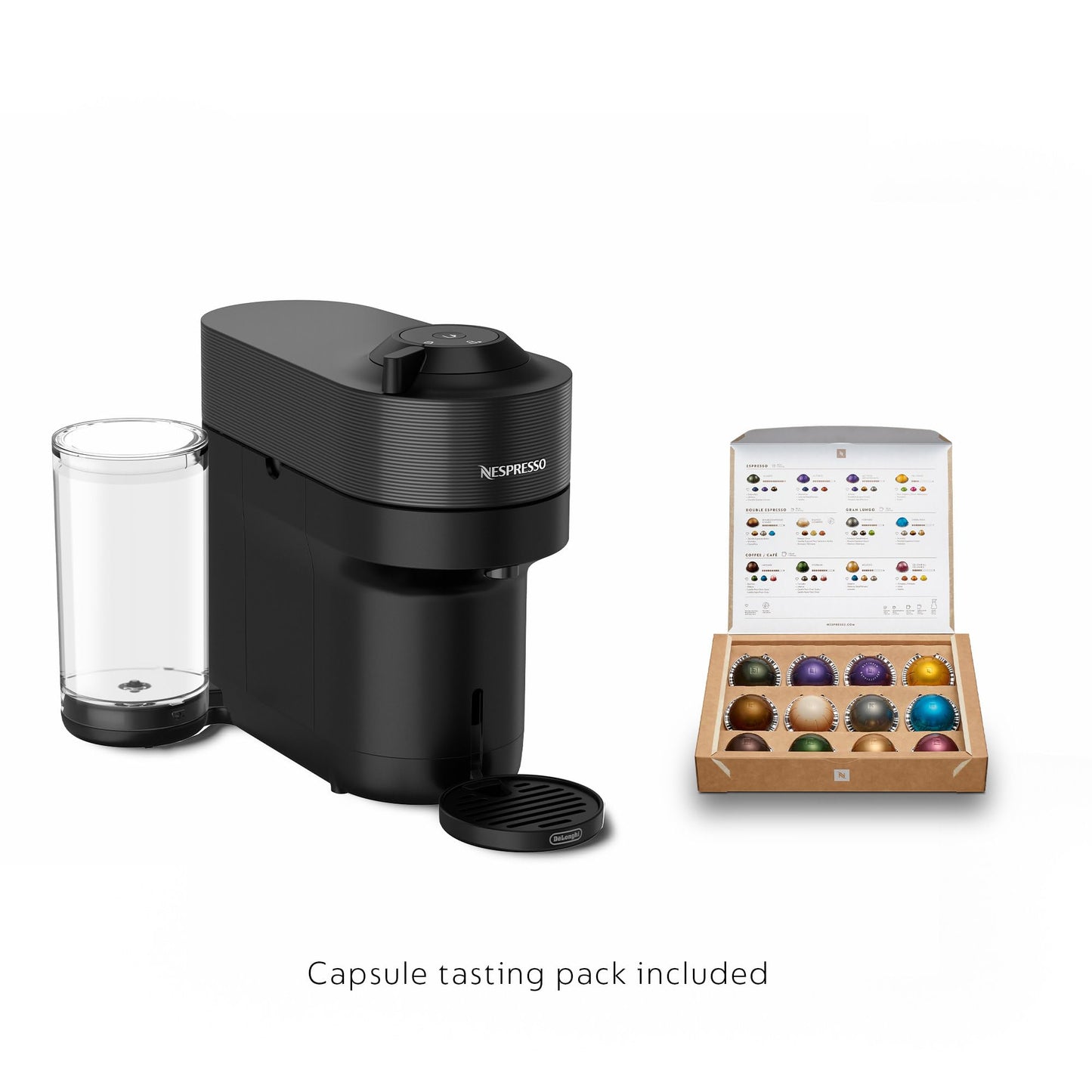 Nespresso Vertuo Pop+ Coffee and Espresso Machine by De'Longhi with Aeroccino Milk Frother, Liquorice Black