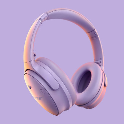Bose QuietComfort Bluetooth Headphones, Wireless Headphones with Active Over Ear Noise Cancelling and Mic, Deep Bass, Up to 24 Hours of Playtime, Chilled Lilac - Limited Edition Color