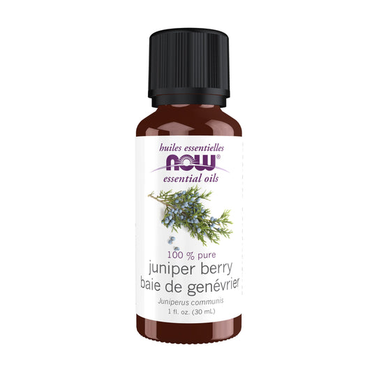NOW Essential Oils, Juniper Berry Oil, Restoring Aromatherapy Scent, Steam Distilled, 100% Pure, Vegan, Child Resistant Cap, 1-Ounce